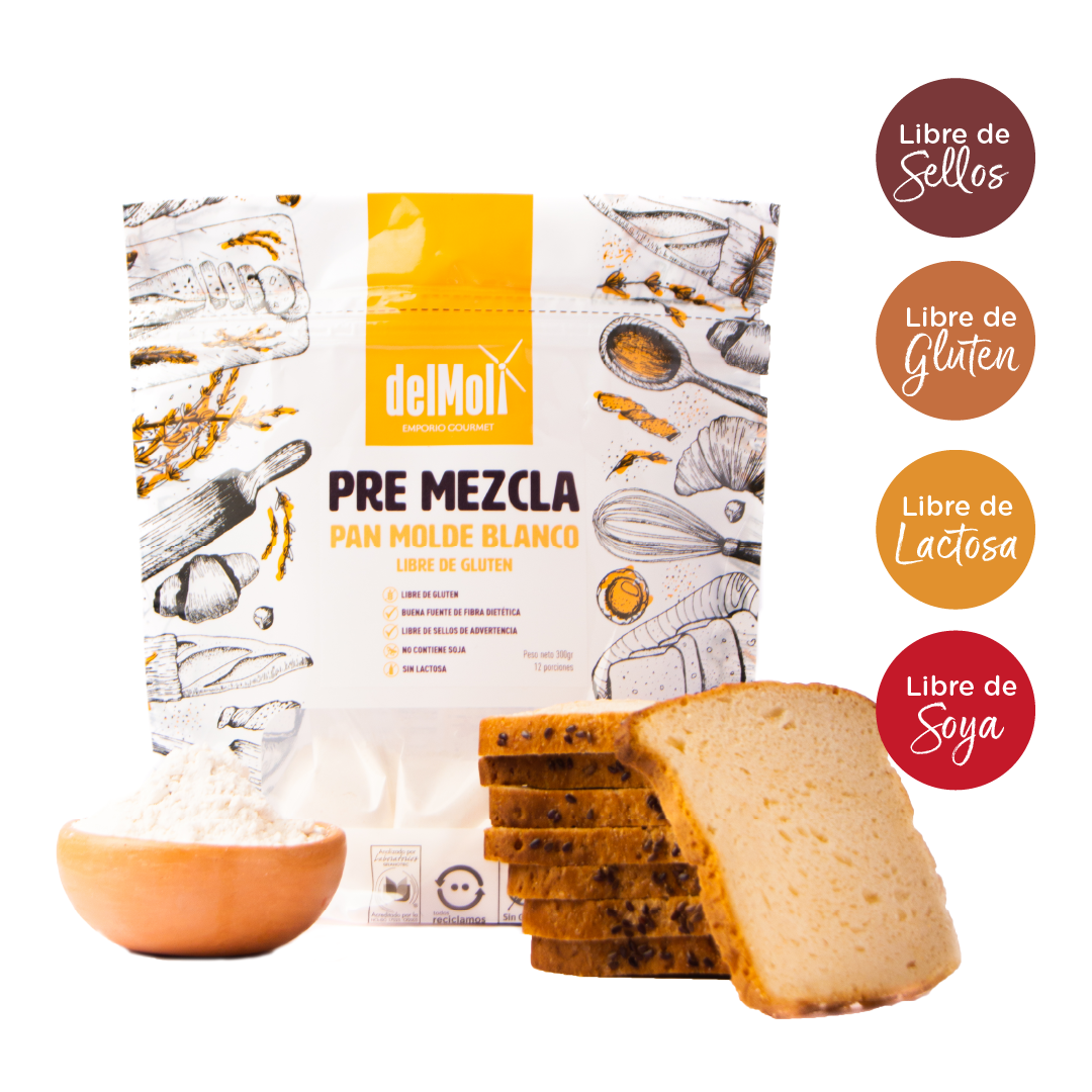 Pre Mezcla Pan de Molde Blanco (300gr) - delMoli