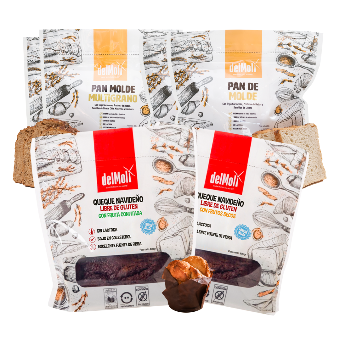 Pack Navideño DOBLE Queque Frutos Confitados y Secos - delMoli